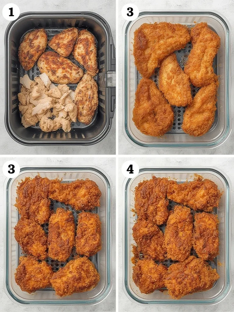 Air Fryer Weekly Plan Air Fried Chicken Tender Meal Prep steps