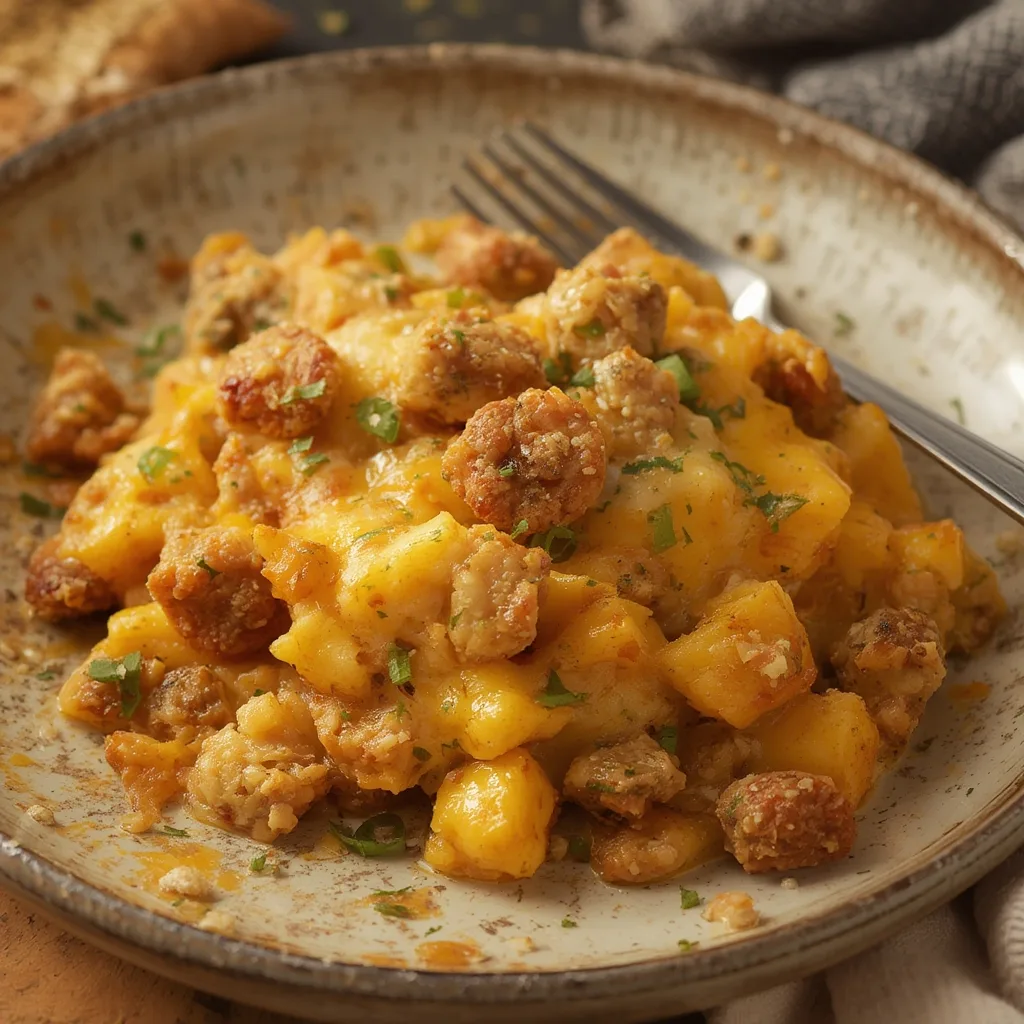 Cheesy Hash Brown Sausage Breakfast Casserole