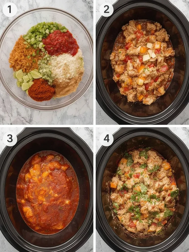 Steps to make Dump-and-Go Crockpot Salsa Chicken Tacos