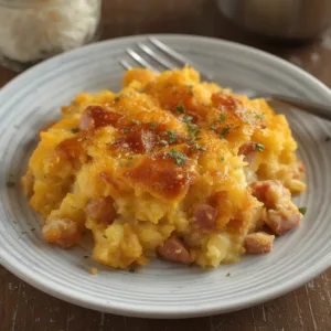 Ham & Swiss Hash Brown Casserole