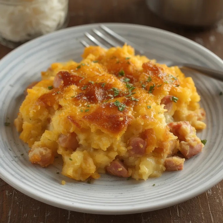 Ham & Swiss Hash Brown Casserole