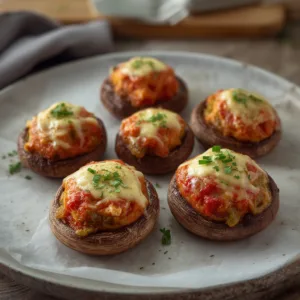 Italian Stuffed Mushrooms with Garlic & Parmesan