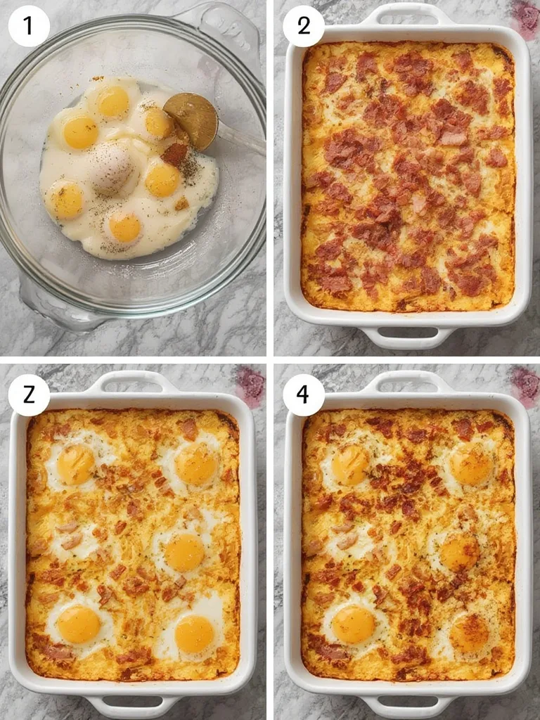 Loaded Bacon & Egg Breakfast Casserole: Your Ultimate Morning Meal Hero! 3 Loaded Bacon Egg Breakfast Casserole steps