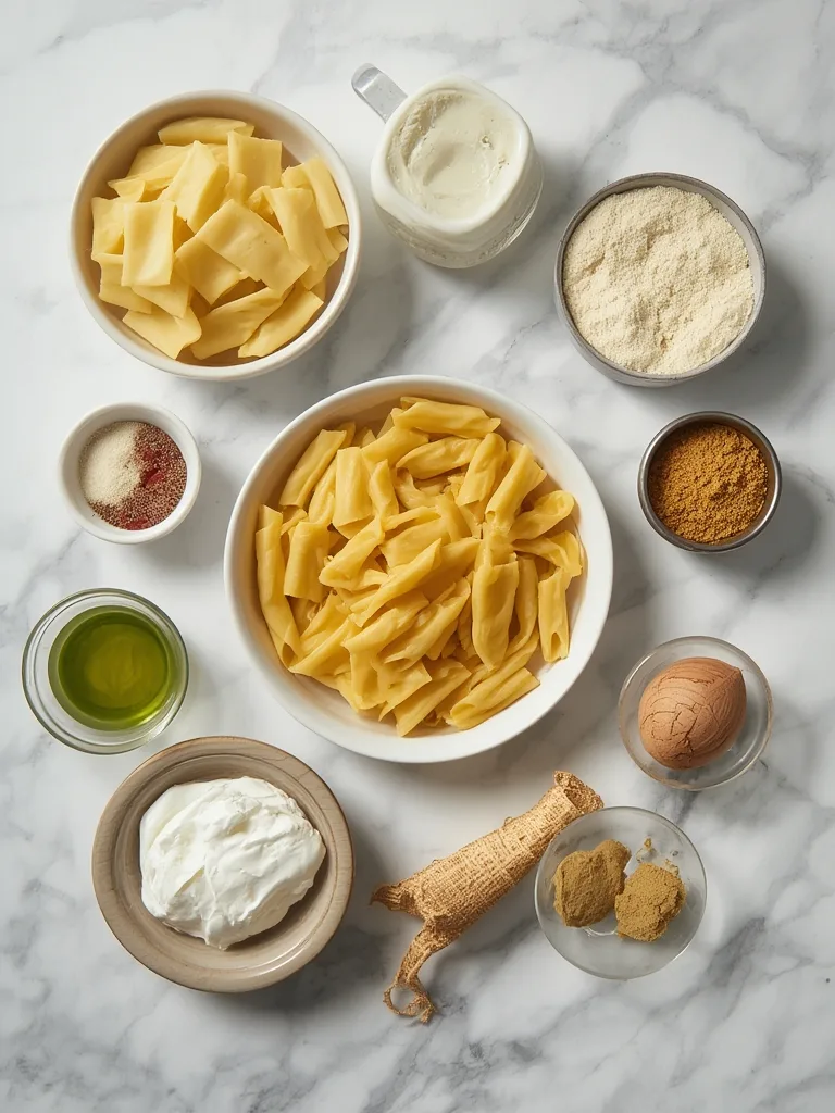 No Boil Baked Ziti with Ricotta ingredients