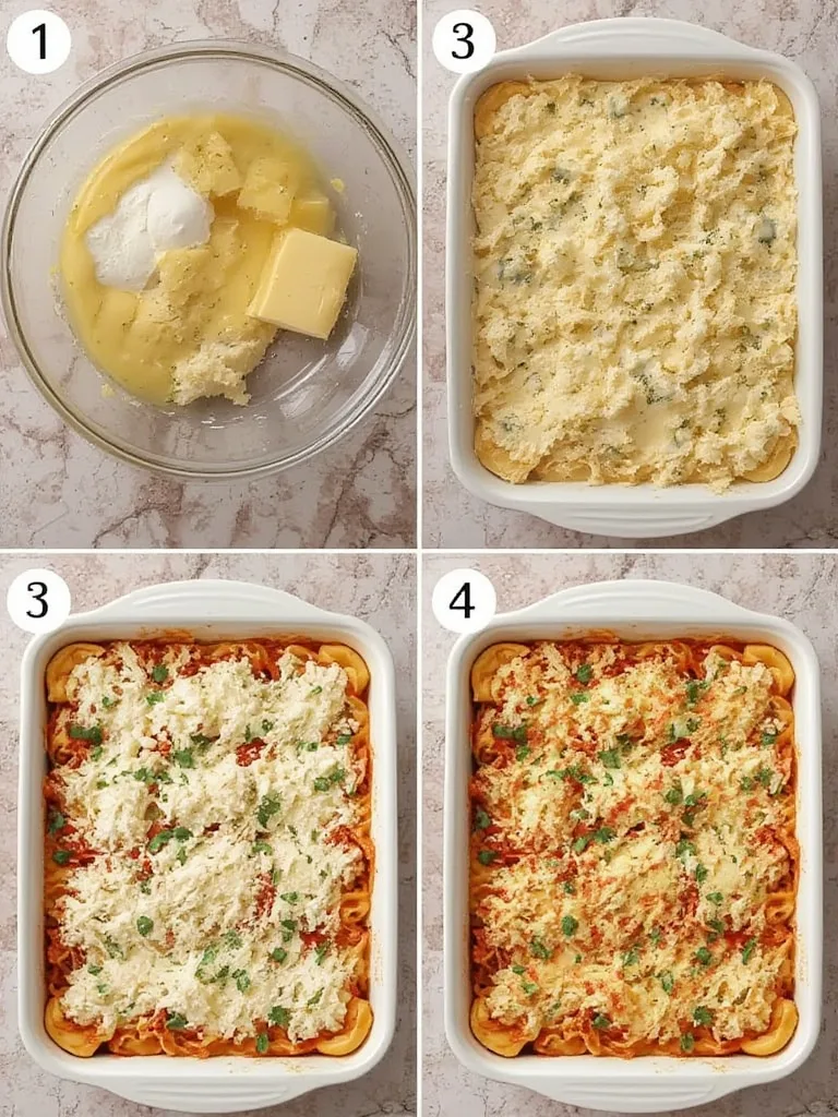 No Boil Baked Ziti with Ricotta steps