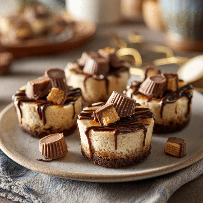 Mini Reeses Cup Cheesecakes