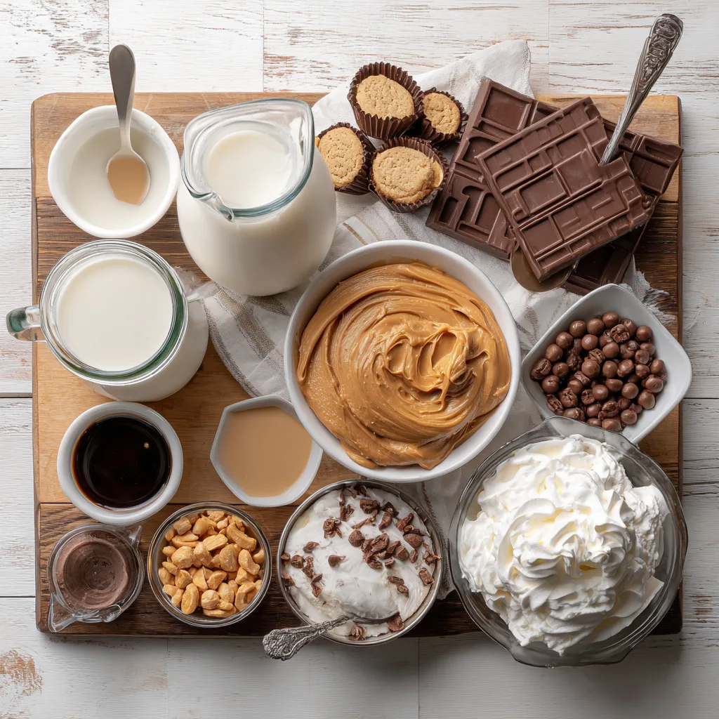 u1891677983 A flat lay of milkshake ingredients milk chocolat 9ab38b49 42ea 4cdf be0f 9b5a211562ce 3