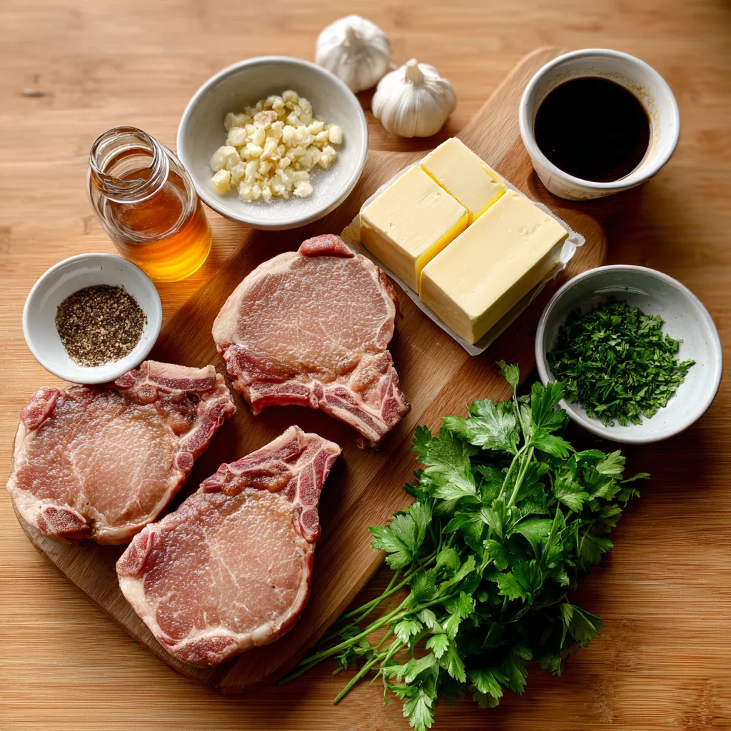 Honey Garlic Pork Chops That'll Steal Hearts: Delicious Pork Chop Recipes to Try 2 u1891677983 Flat lay of ingredients for Honey Garlic Pork Cho c30d3cfe 94d2 478d a2ca 0c3aa12ba556 2