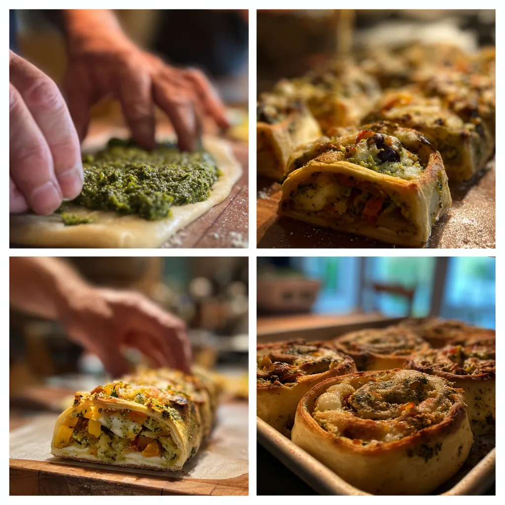 u1891677983 Four panel collage Spreading pesto over puff past a9305936 f7a3 4198 bc52 938fbf0816cf 3