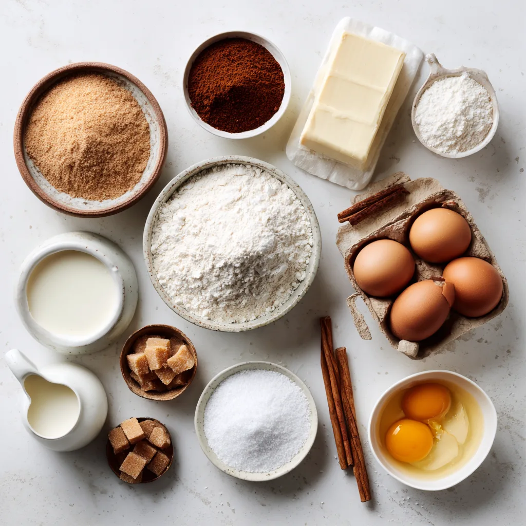 u1891677983 Overhead flat lay of ingredients flour sugar brow 89f714a9 147b 42f1 b9a0 211e8470afca 3