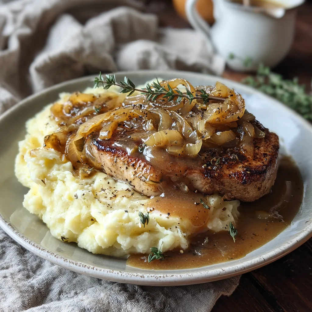 u1891677983 Plated Smothered Southern Style Pork Chops served b1c7420d aeca 4daa b1f3 05a098e91425 2