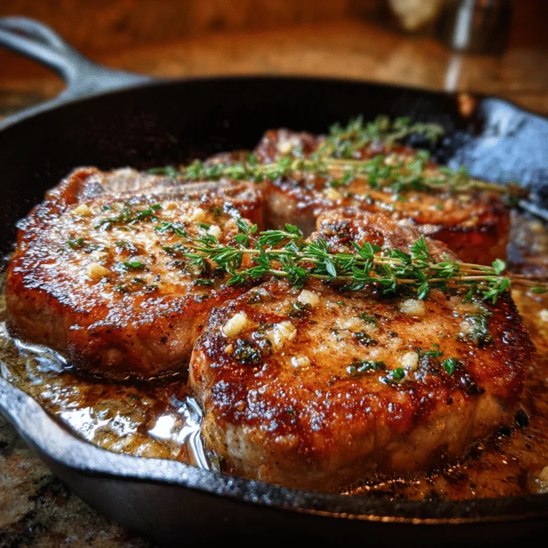 Garlic Butter Skillet Pork Chops