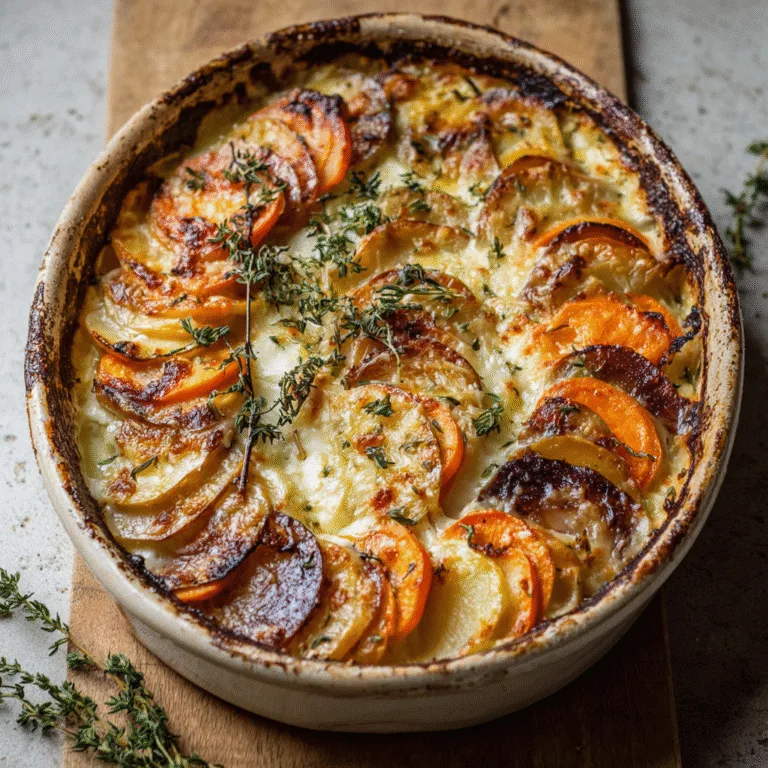 Cheesy Root Vegetable Gratin