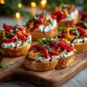 Italian Roasted Pepper Crostini