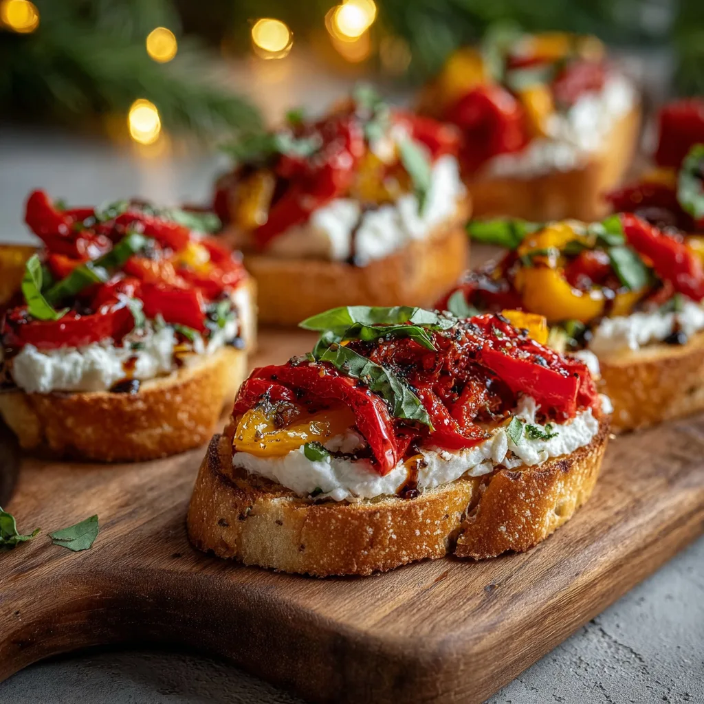 Italian Roasted Pepper Crostini
