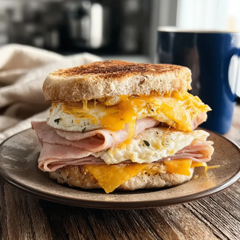 Egg and Ham Breakfast Sandwich Bliss
