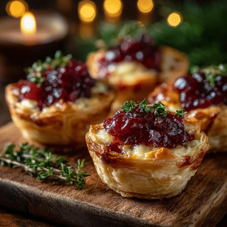 Cranberry Brie Tartlets with Thyme
