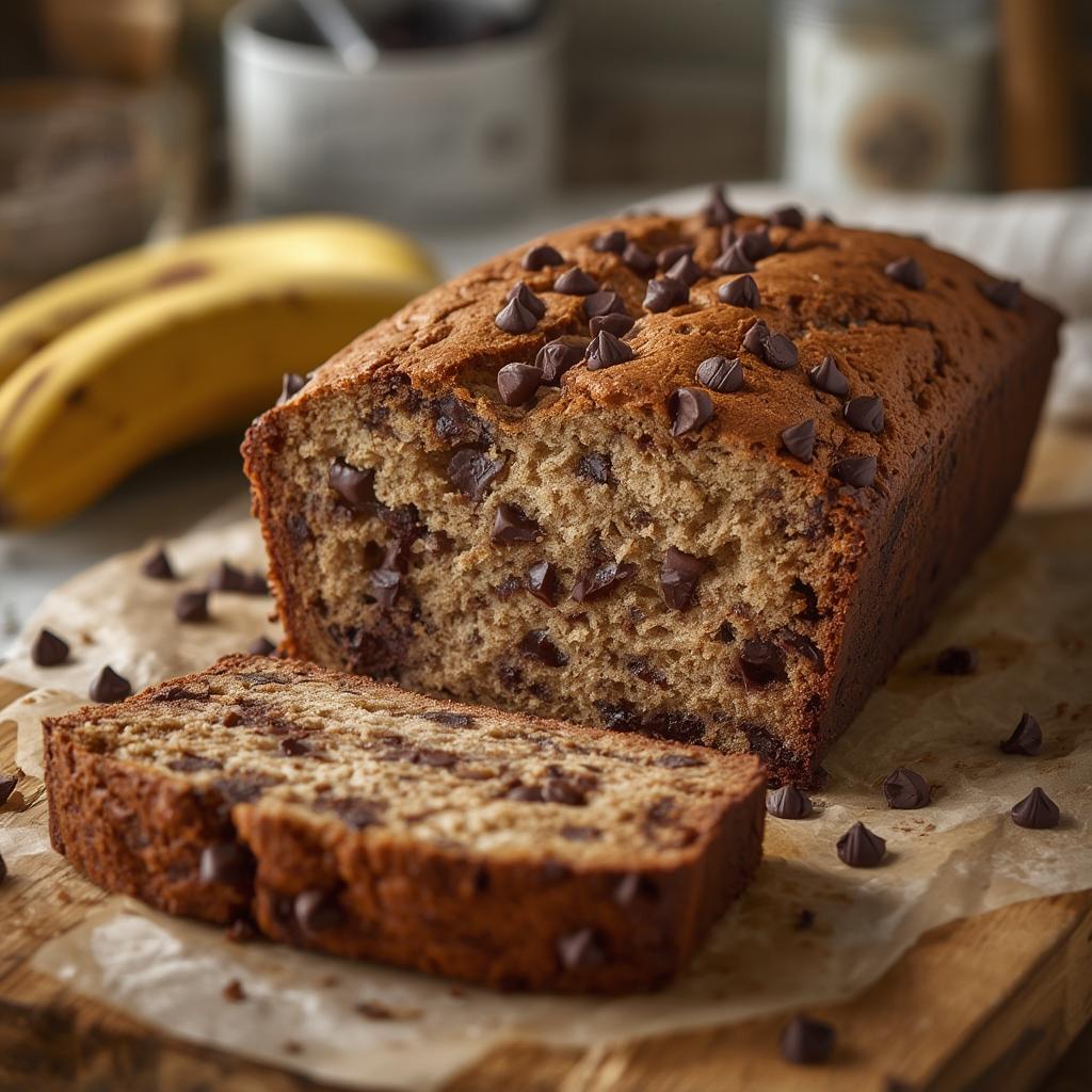 Chocolate Chip Banana Bread No Butter 3