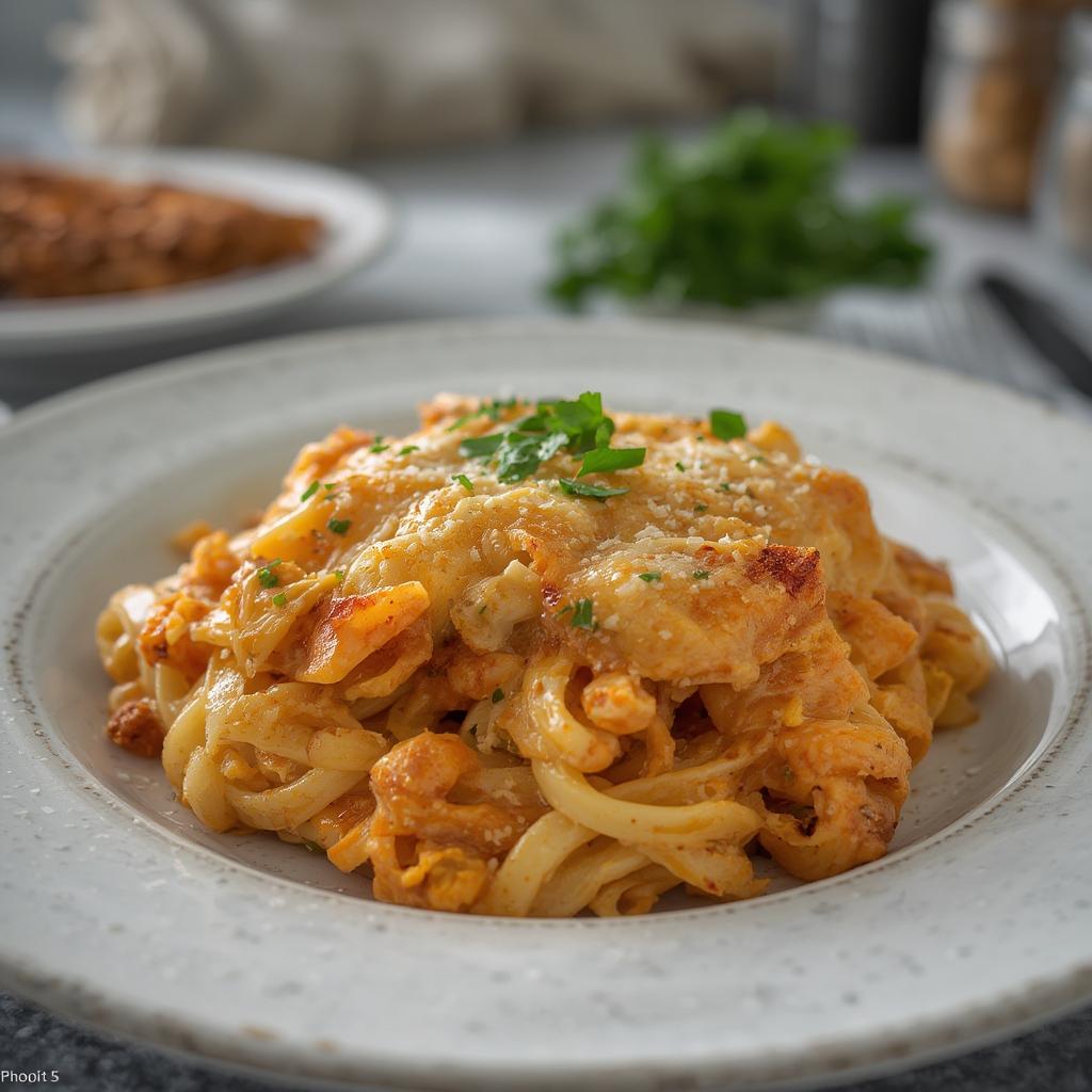 High Protein Cottage Cheese Pasta Bake