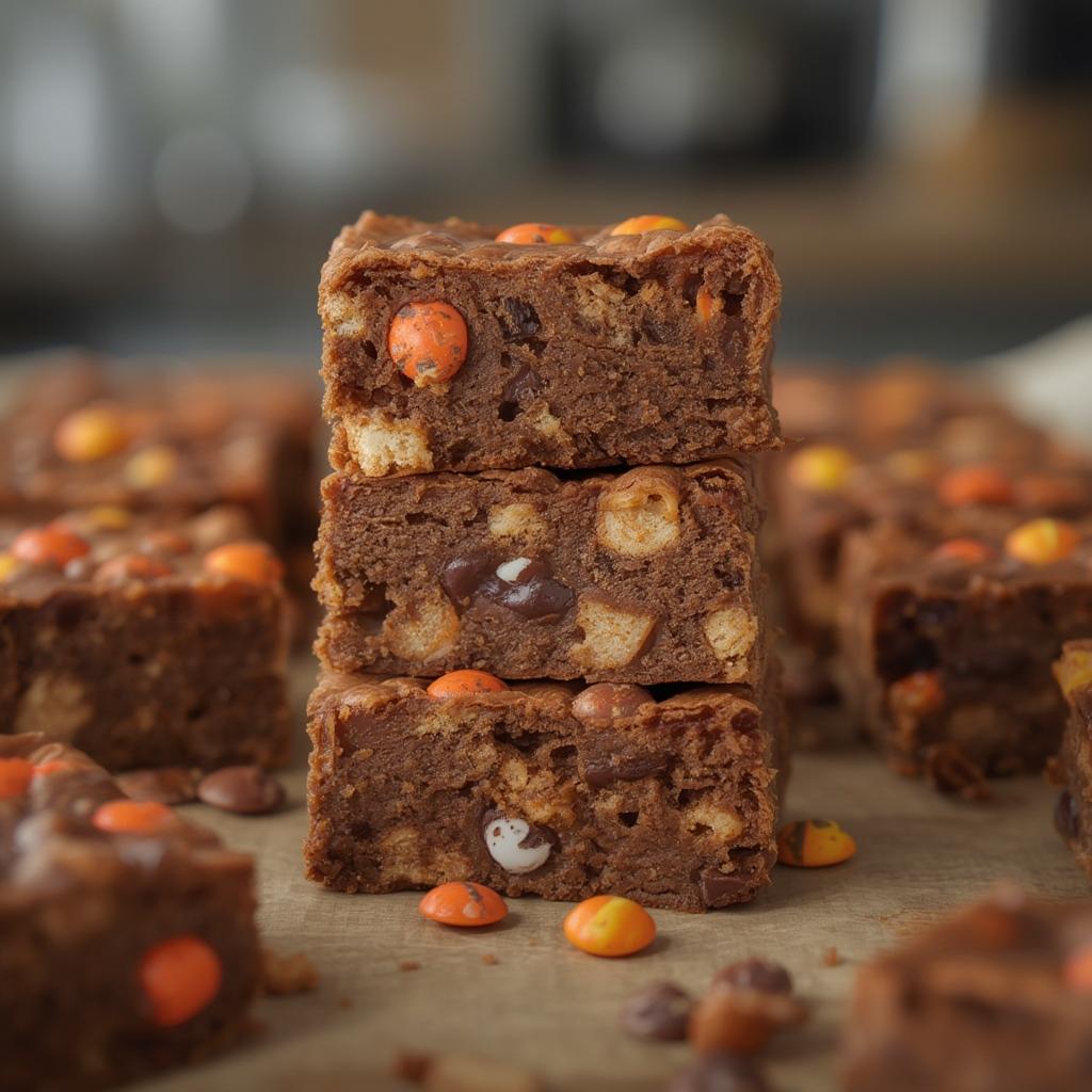 Reeses Pieces Peanut Butter Blondies