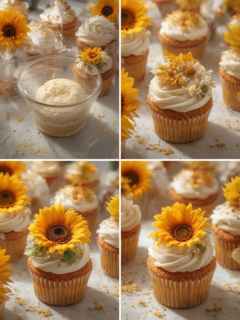 Sunflower Bridal Cupcakes 2