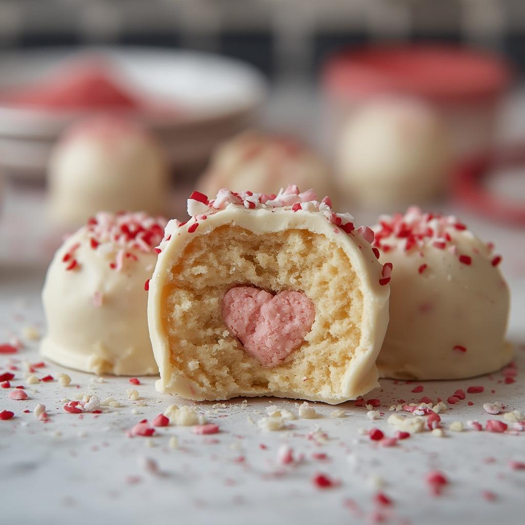 Vanilla Valentine Cake Truffles