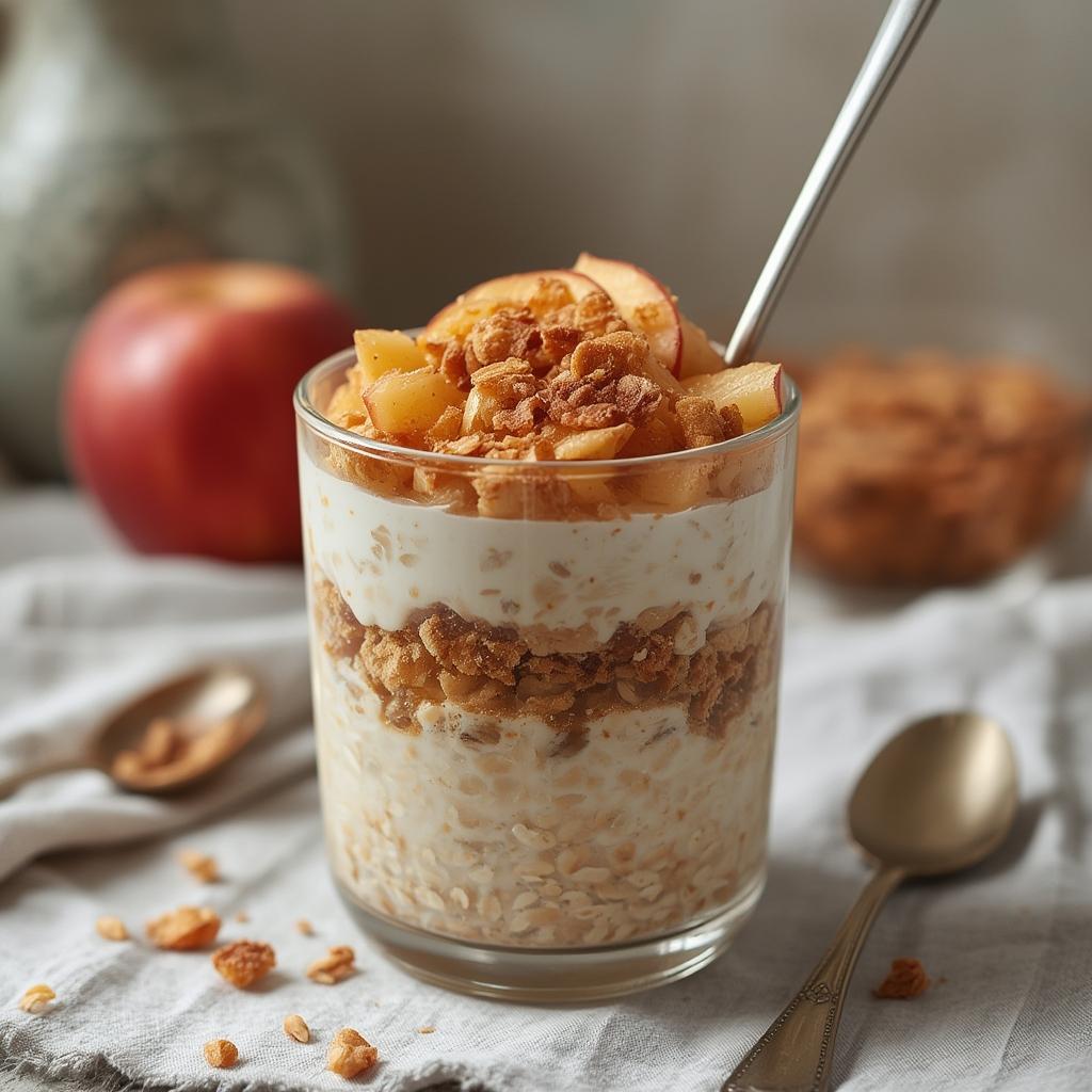 Healthy Food Ideas & Simple Breakfast Ideas : Aesthetic Apple Oatmeal Parfait! 4 Aesthetic Apple Oatmeal Parfait 3