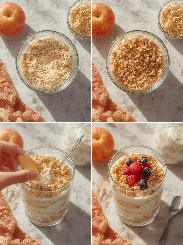 Healthy Food Ideas & Simple Breakfast Ideas : Aesthetic Apple Oatmeal Parfait! 3 Aesthetic Apple Oatmeal Parfait 6