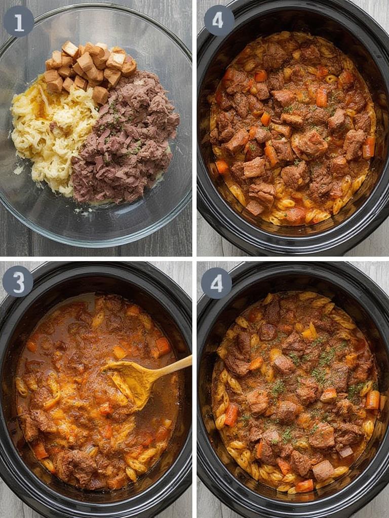 Beef Steak Pasta Bake: Dump & Go Crockpot Dinners For A Satisfying Supper! 3 Beef Steak Pasta Bake 2