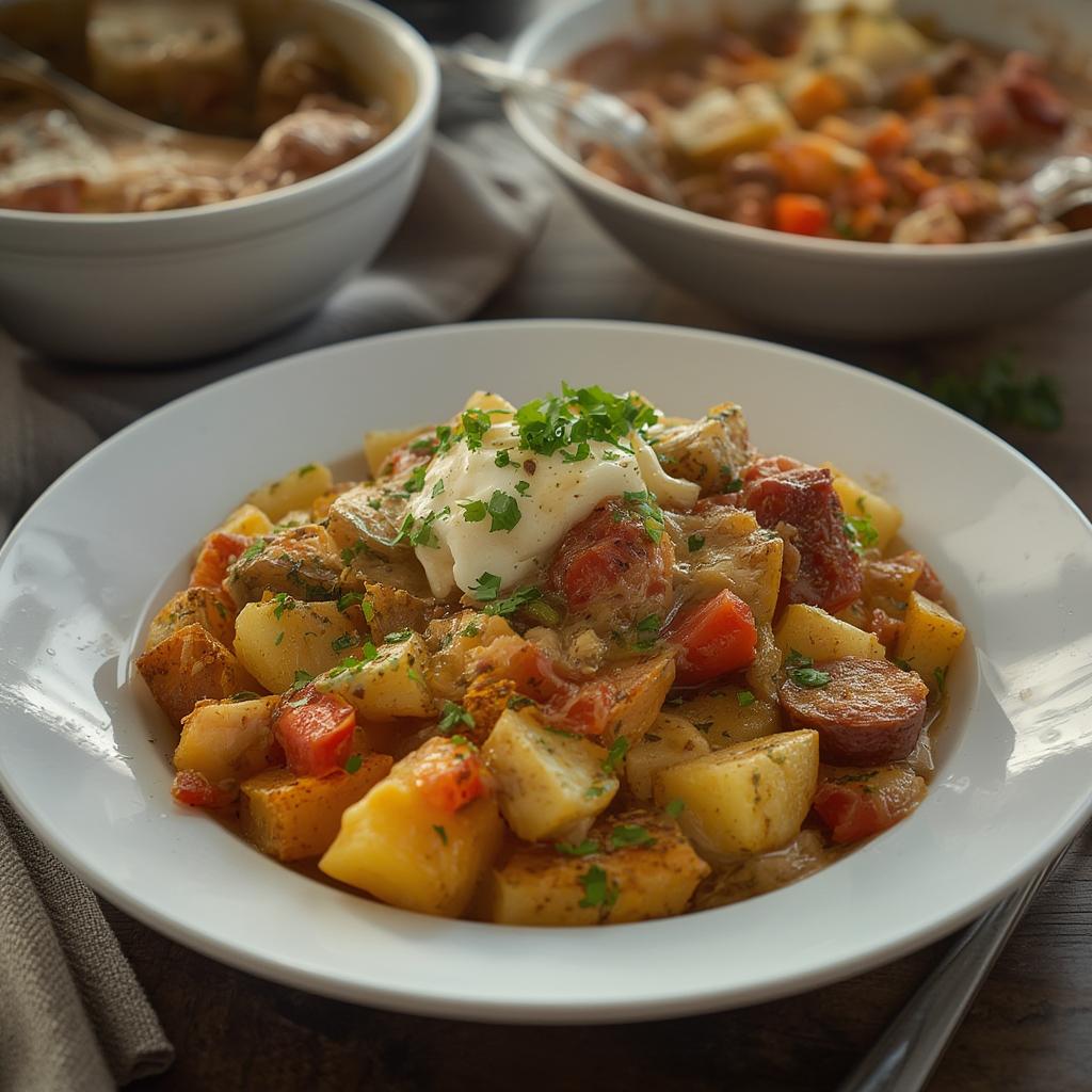 Cheesy Ranch Potatoes and Smoked Sausage Skillet 2