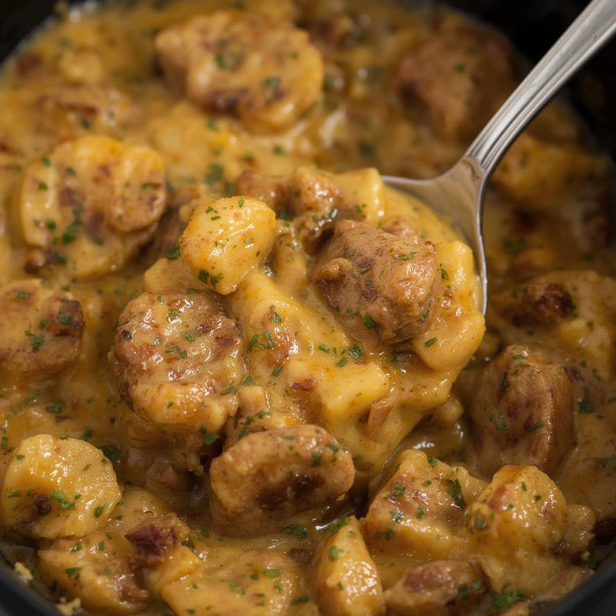 Cheesy Ranch Potatoes and Smoked Sausage Skillet 7