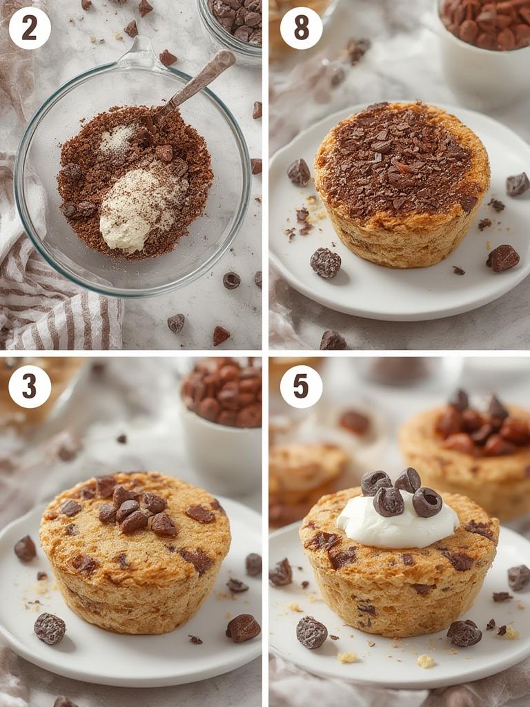 Chocolate chip protein pancake cups with vanilla yogurt filling 2