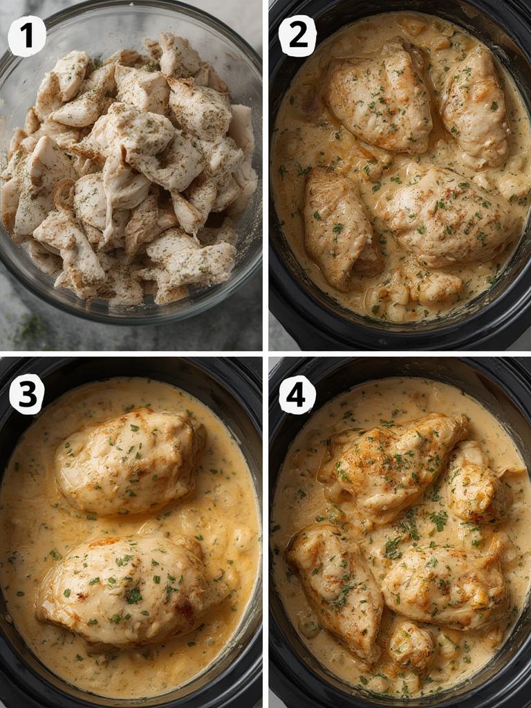Irresistible Creamy Garlic Chicken Thighs : Easy Dump & Go Crockpot Dinner ! 3 Creamy Garlic Chicken Thighs 6