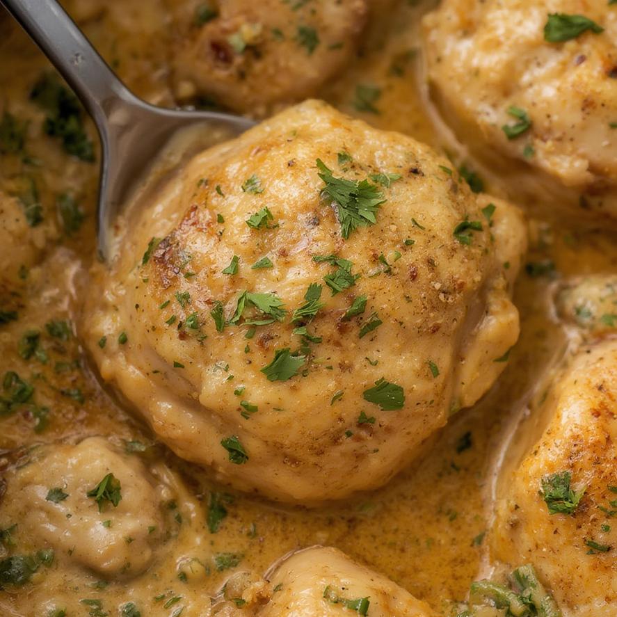 Irresistible Creamy Garlic Chicken Thighs : Easy Dump & Go Crockpot Dinner ! 5 Creamy Garlic Chicken Thighs 7