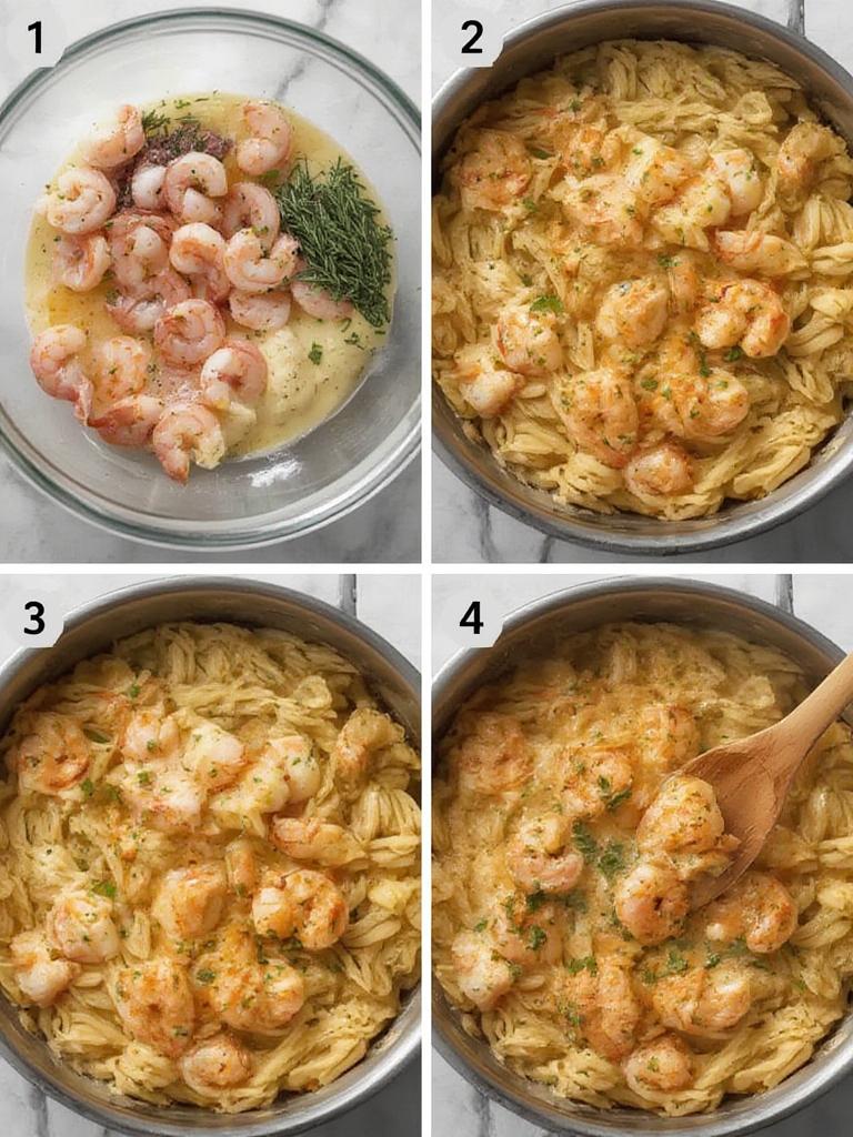 Garlic Butter Shrimp Orzo 6