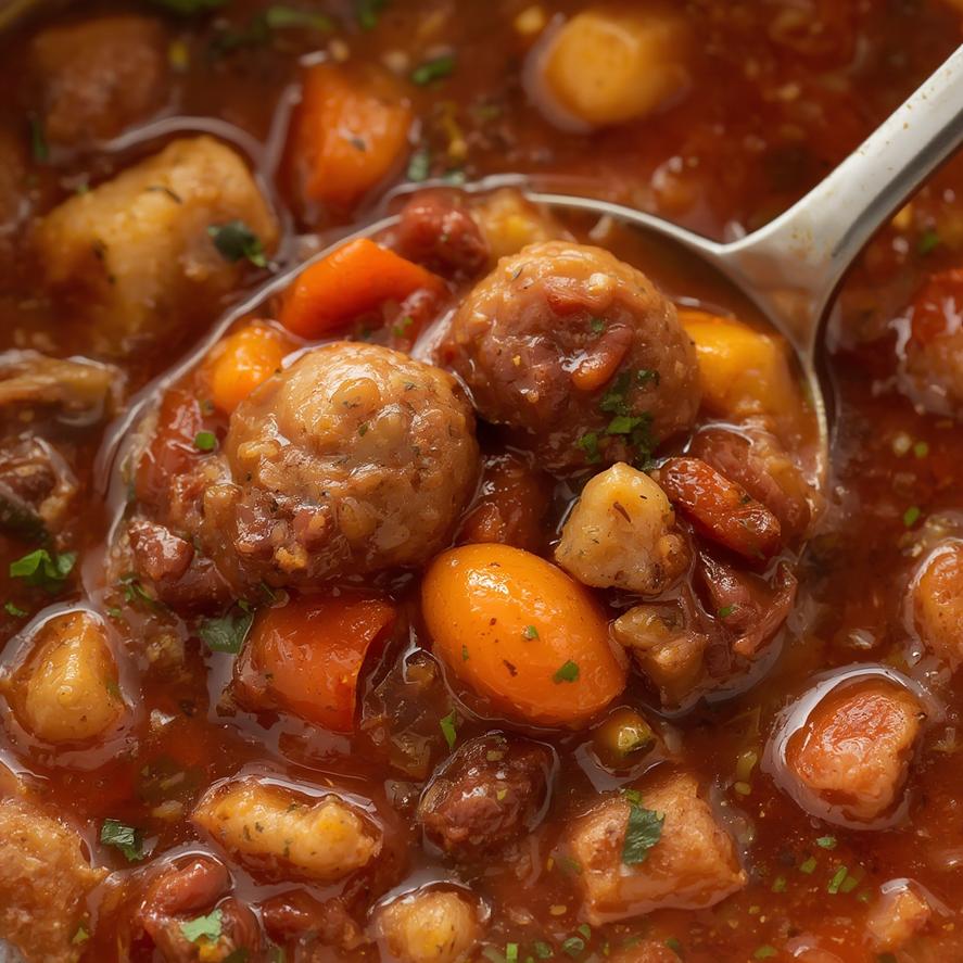 Sausage Goulash Soup : Hearty Dump & Go Crockpot Dinner For Easy Cheap Family Meals 5 Sausage Goulash Soup 3