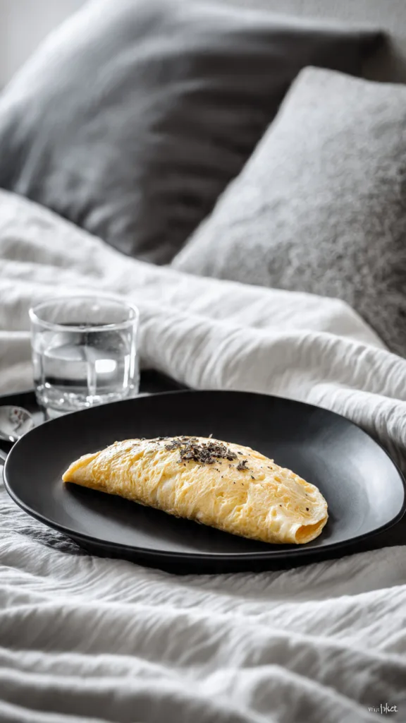 a modern monochrome breakfast tray a fluffy white