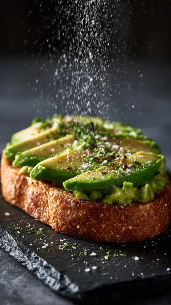 an ultra realistic close up shot of avocado toast