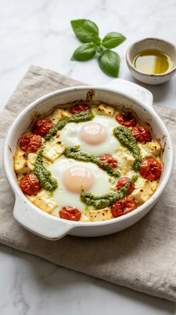Baked feta eggs with pesto 5b235be919