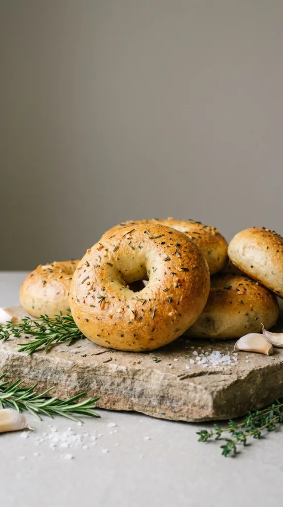 Garlic herb bagels on stone e3a1dd080c