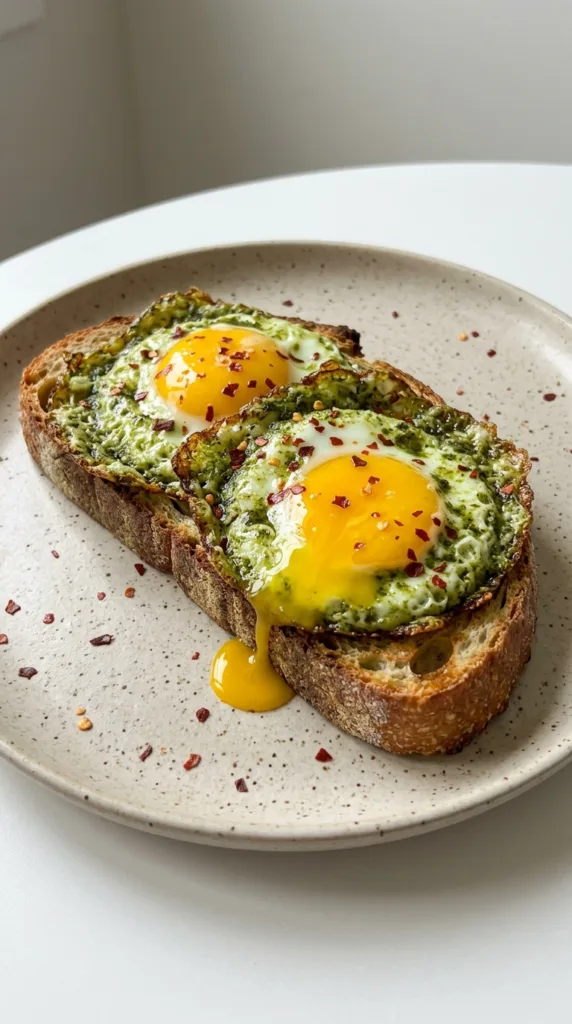 Pesto eggs on toast 9d9cf7ac74