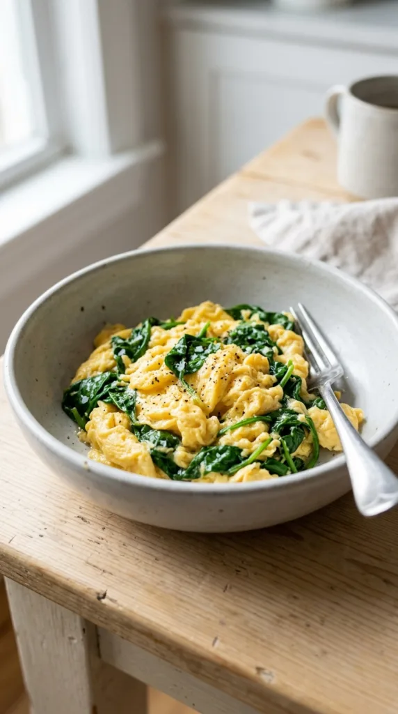 Scrambled eggs with spinach 2d57a2e347