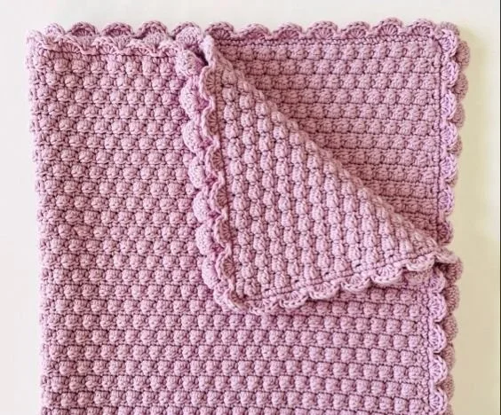 Berry Blossom crochet baby blanket for newborns and infants