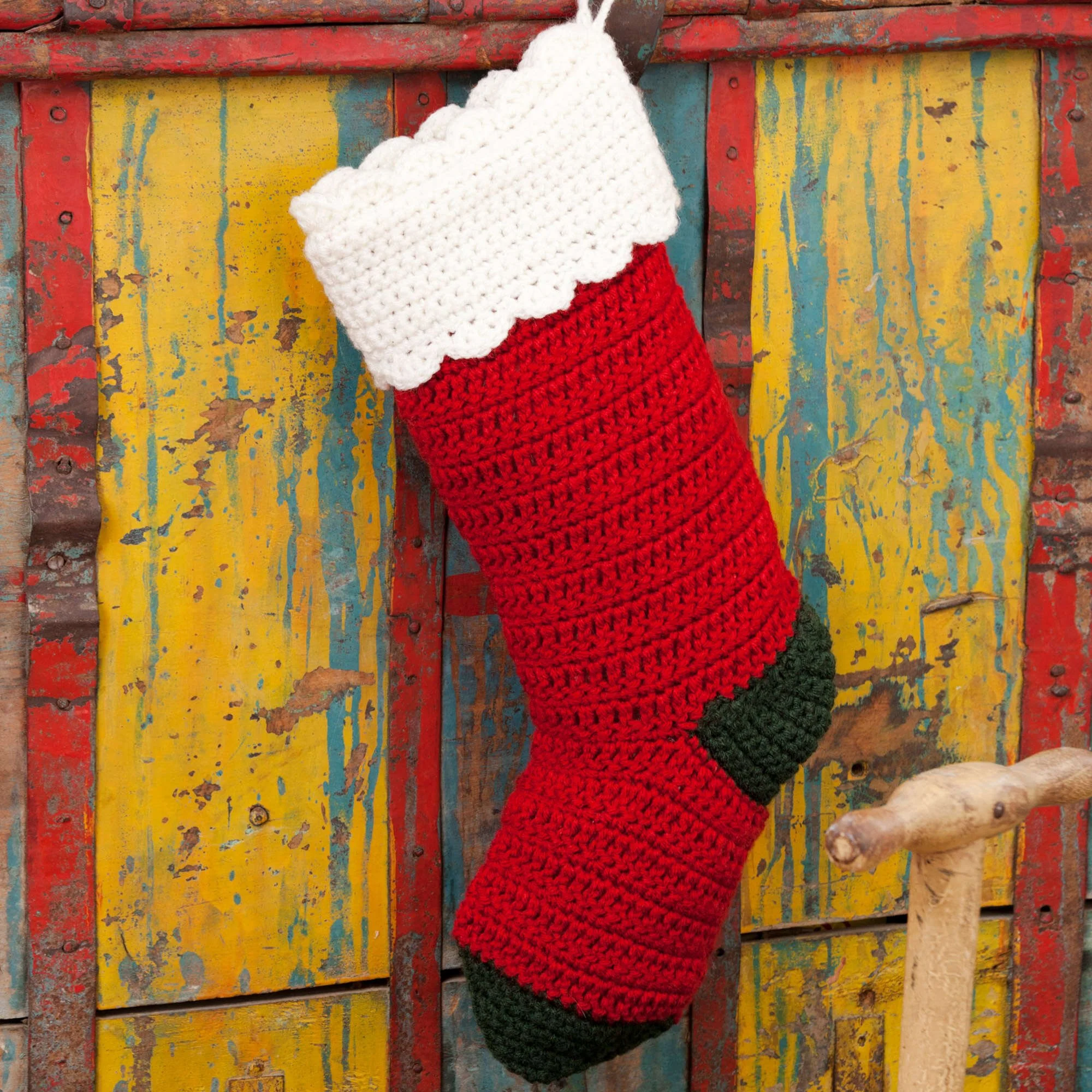 Handmade crochet stocking for Christmas decoration and gifting
