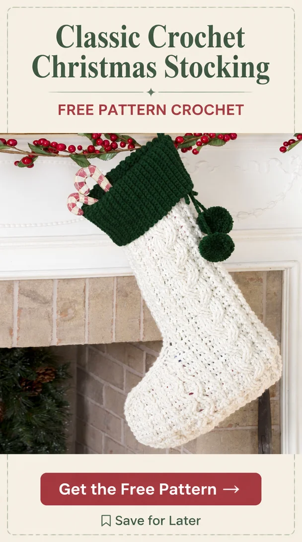 Crochet Cable Stocking Pattern Tutorial