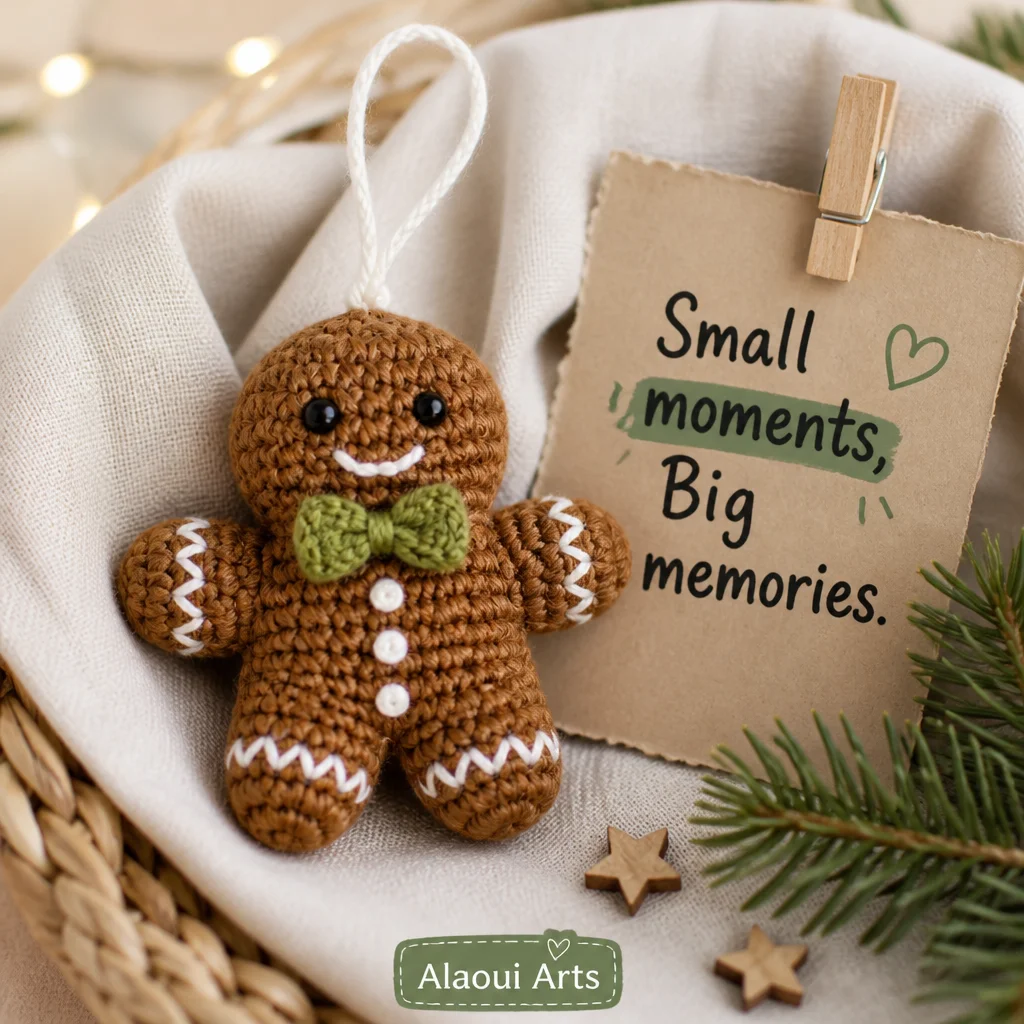 Crochet Gingerbread Man Pattern for Advent Calendar 2024 project