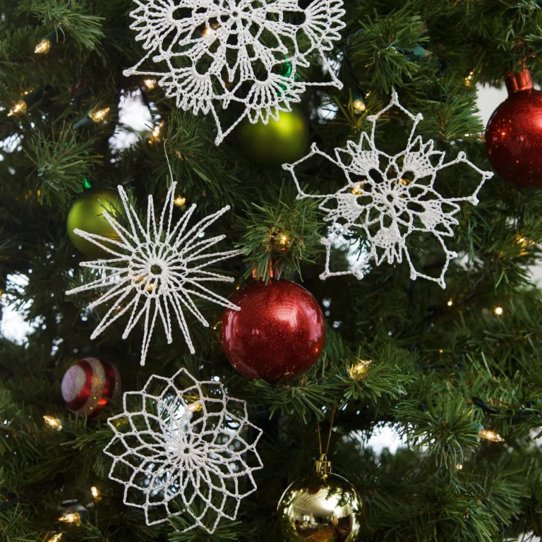 Crochet snowflake flurry pattern creating intricate winter decor