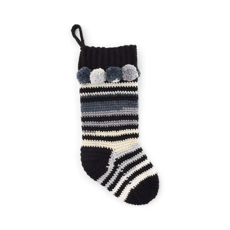 Crochet striped stocking pattern for festive holiday decor