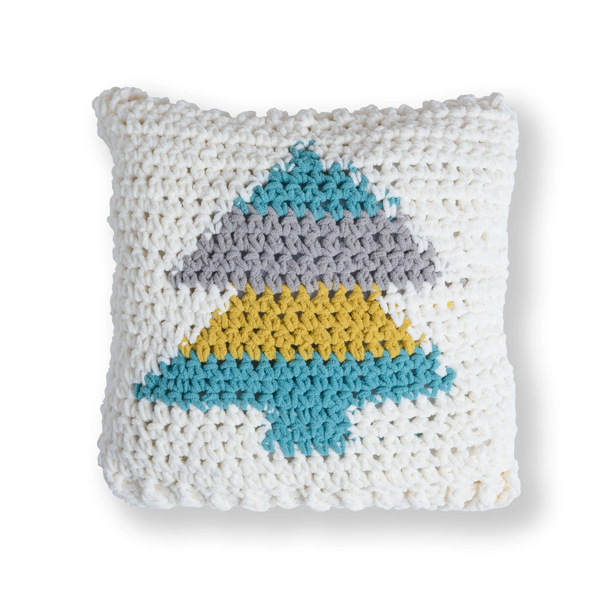 Crochet tree pillow showcasing a unique design pattern for home decor