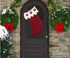 Front door stocking crochet pattern for holiday decorations